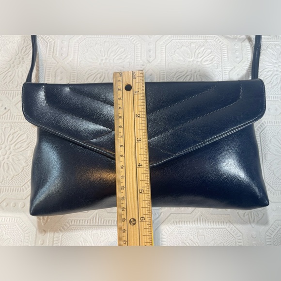 JOHN HORT Royal Dark Blue VINTAGE Retro Leather Shoulder Purse Judy Award Canada - Picture 5 of 6